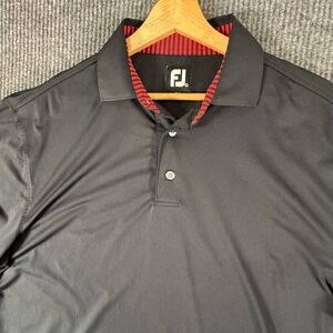 FootJoy Golf Polo Shirt Mens L Black Athletic Fit‎ Performance Country Club PGA
